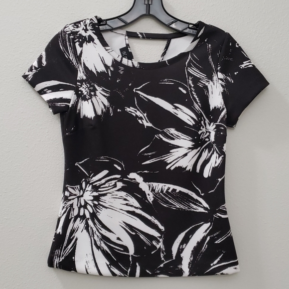 INC International Concepts Tops - B&W Floral Top